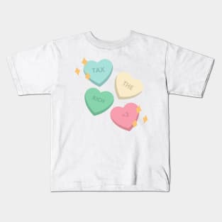 tax the rich candy hearts Kids T-Shirt